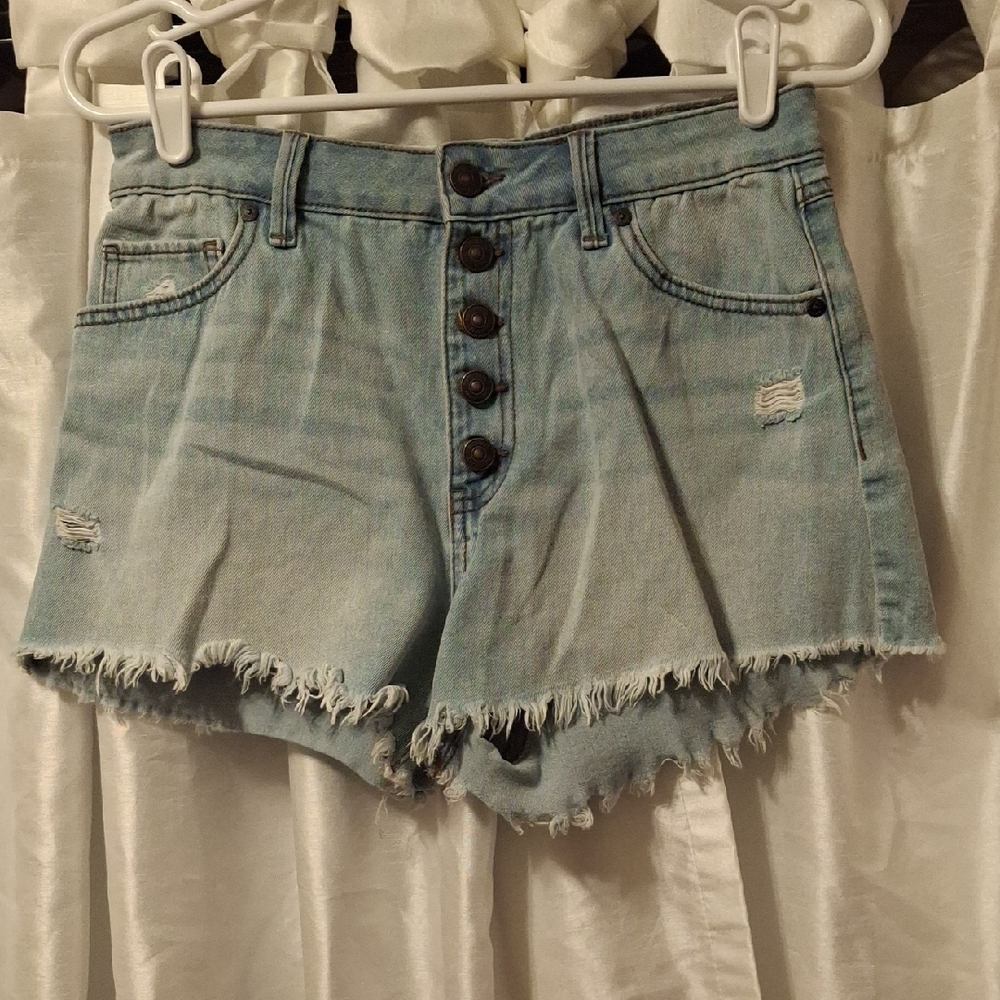 Rewash Light Blue Distressed Jean Shorts 7